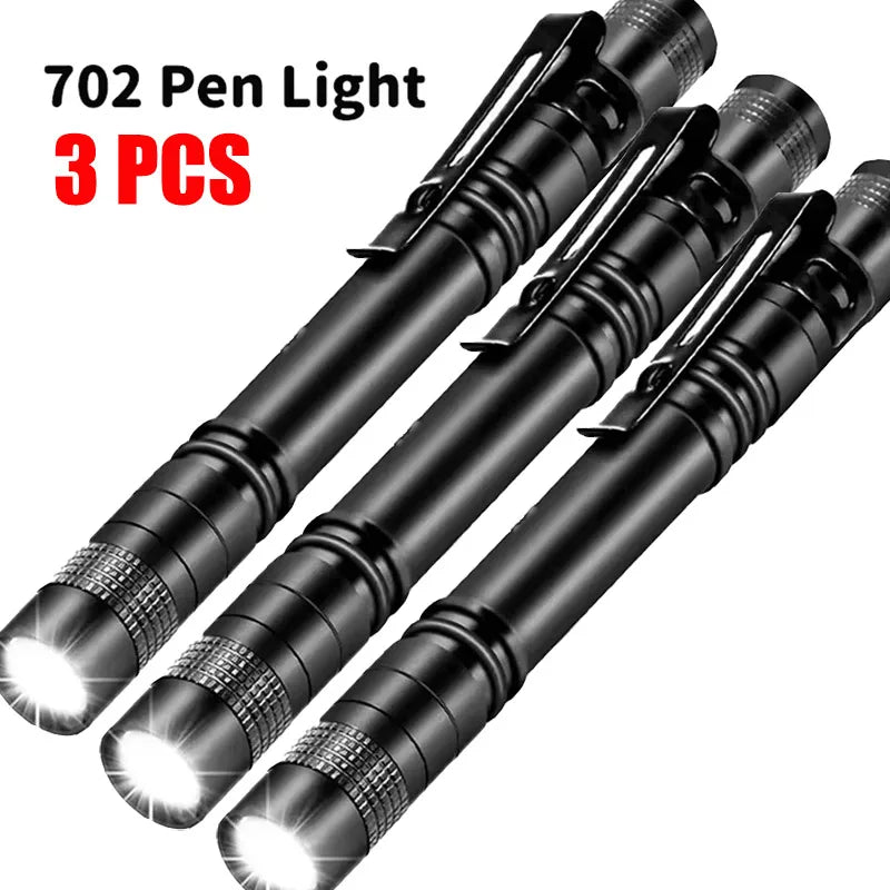 Ultra Bright Mini Portable LED Pen Light High Lumens Pocket Flashlight Handheld Torch for Camping Outdoor Emergency Use