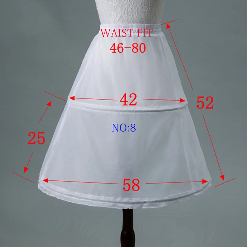 White Children kids Petticoat A-Line 3 Hoops One Layer Flower Girls Crinoline Lace Trim Flower Girl Dress Underskirt