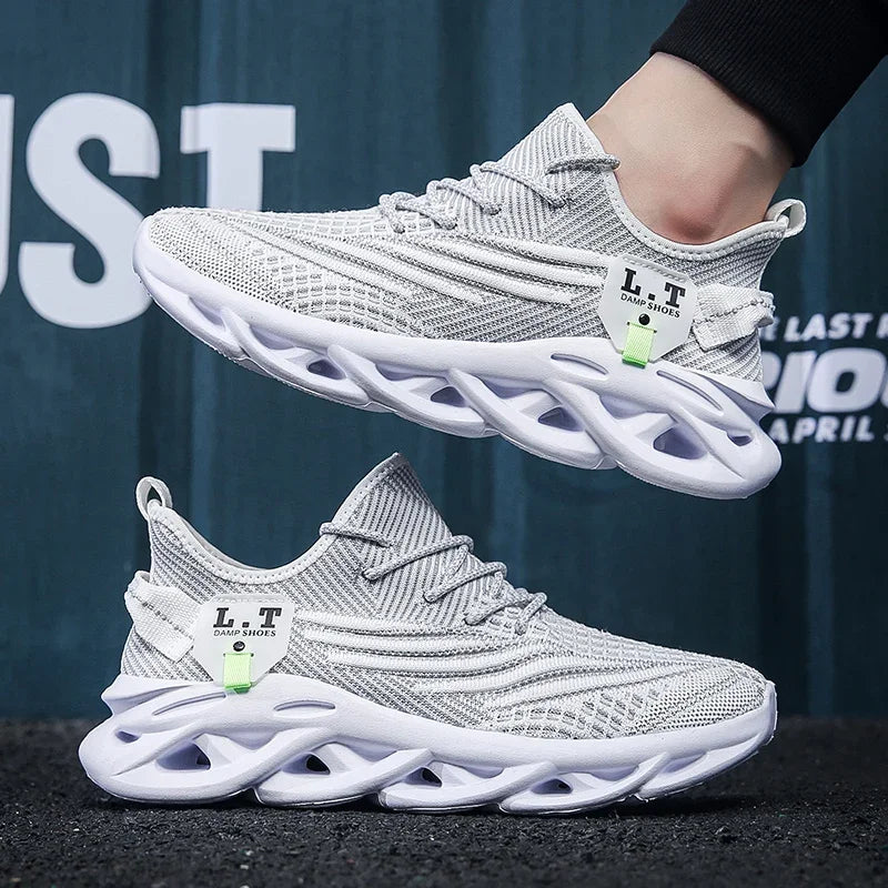 YRZL Men Sports Running Black Jogging Shoes Casual Sneakers Outdoor Breathable Mesh Women Light Shock-absorption Sneakers Men - Shoppiline