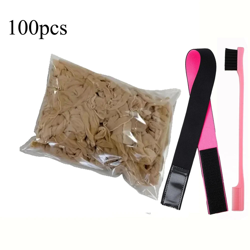 Wholesale New High Quality HD Transparent Wig Cap Nylon Stocking Caps Bulk Elastic wig cap Wig tool for Lace Front Wigs Women ﻿