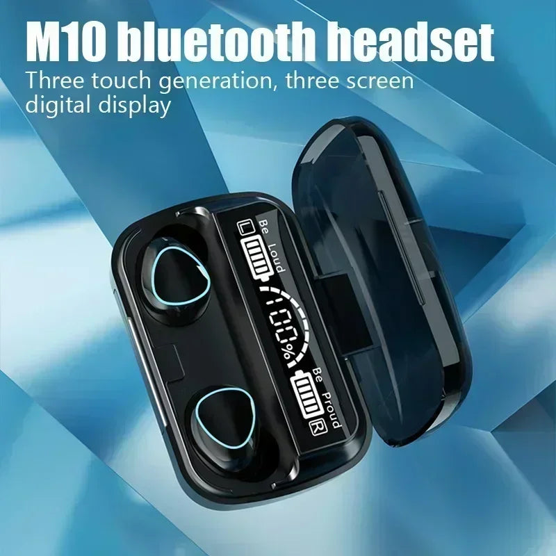 New Bluetooth Earphones Handfree LED Dispay Headphones Bluetooth Music Wireless Earbuds Waterproof Headset For smartphones