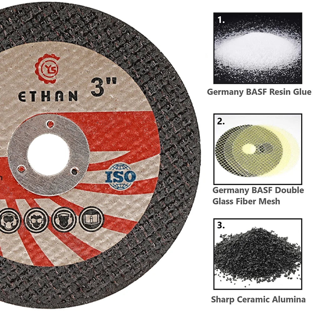 Sbestily 10pcs 75mm Circular Resin Saw Blade Mini Cutting Disc Metal Fast Cut Grinding Wheel for Angle Grinder Accessories - Shoppiline