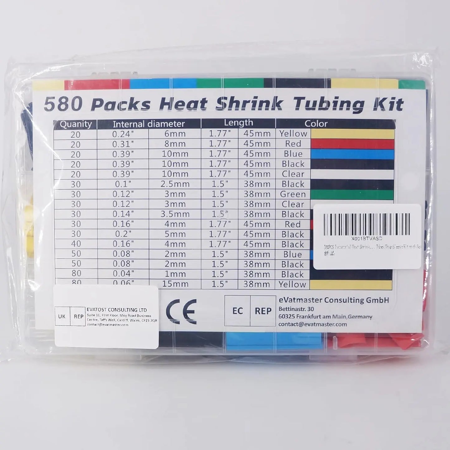 580/560Pcs Heat Shrink Tubing Kit EVA Material in 6 Colors 11 Sizes - Ideal for Electrical Insulation, Repairs, and Wire Conne
