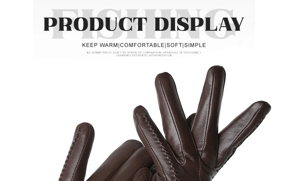 Women's sheepskin gloves winter warm plus velvet short thin touch screen driving color women's leather gloves good quality -2226