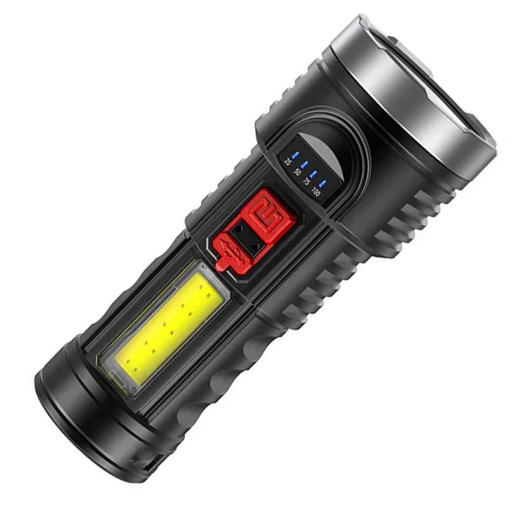 5 LED High Power Led Flashlights Rechargeable Camping Torch 5 Lighting Modes For Outdoor Camping Adventure Lamp with Side Light