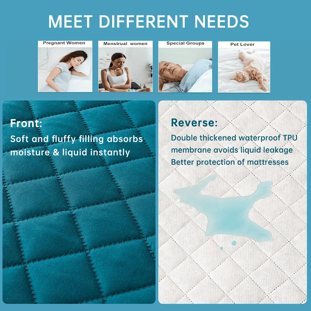 1pc 3D Air Fabric Thick Mattress Cover, 100% Waterproof Mattress Protector, Soft and Breathable Fitted Bed Sheet (No Pillowcase) - Shoppiline
