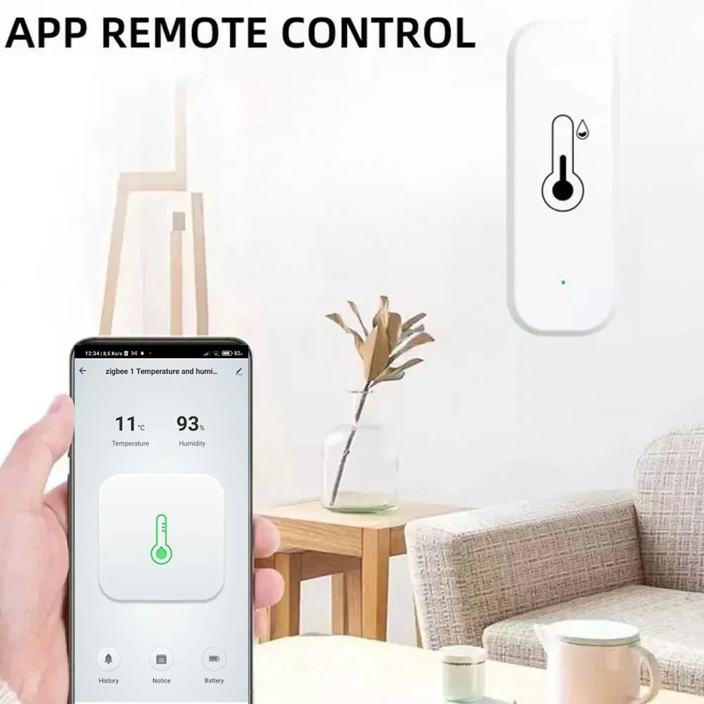 Smart Zigbee 3.0 Temperature Humidity Sensor Smart Thermometer Hygrometer Real-Time APP Remote Alarm for Tuya 2MQTT Alexa Google