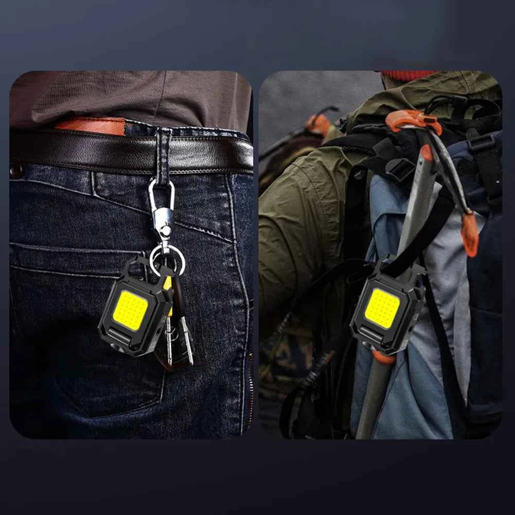 Clearance_LED Mini Keychain Light XPE Pocket Work Light COB Flashlight USB Rechargeable Emergency Flashlight for Outdoor Camping