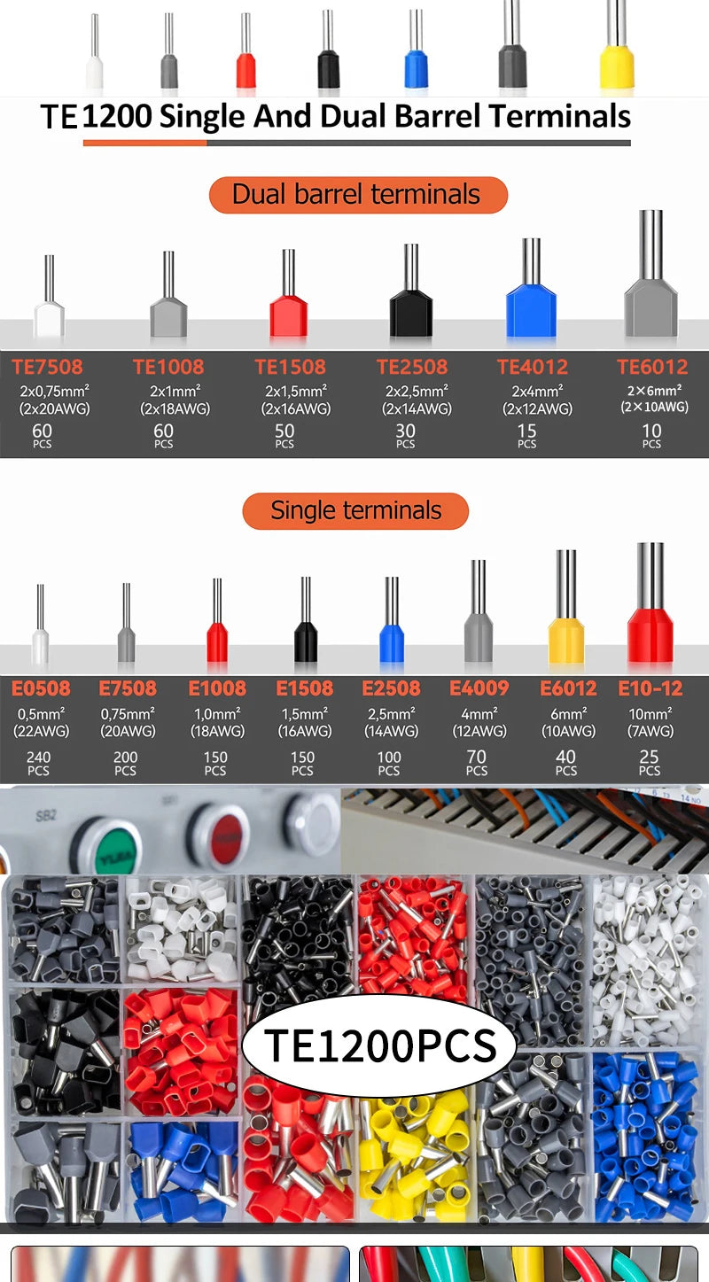 Crimping Pliers Ferrule Sleeves Tubular Terminal Tools HSC8 6-4 10-6 16-6 Wire Crimper Household Electrical Sets Terminal - Shoppiline