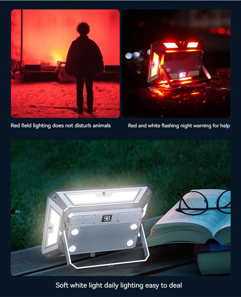 Portable LED Camping Tent Light Rechargeable Searchlight High Power Outdoor Emergency Lighting Waterproof Hanging Night Lamp - Shoppiline