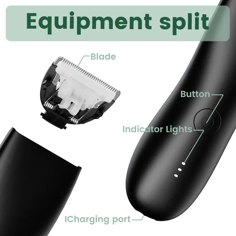 Men's Electric Groin & Body Shaver - Waterproof Dual Head Trimmer Kit w/ LED Light & Foil Blades - Shoppiline