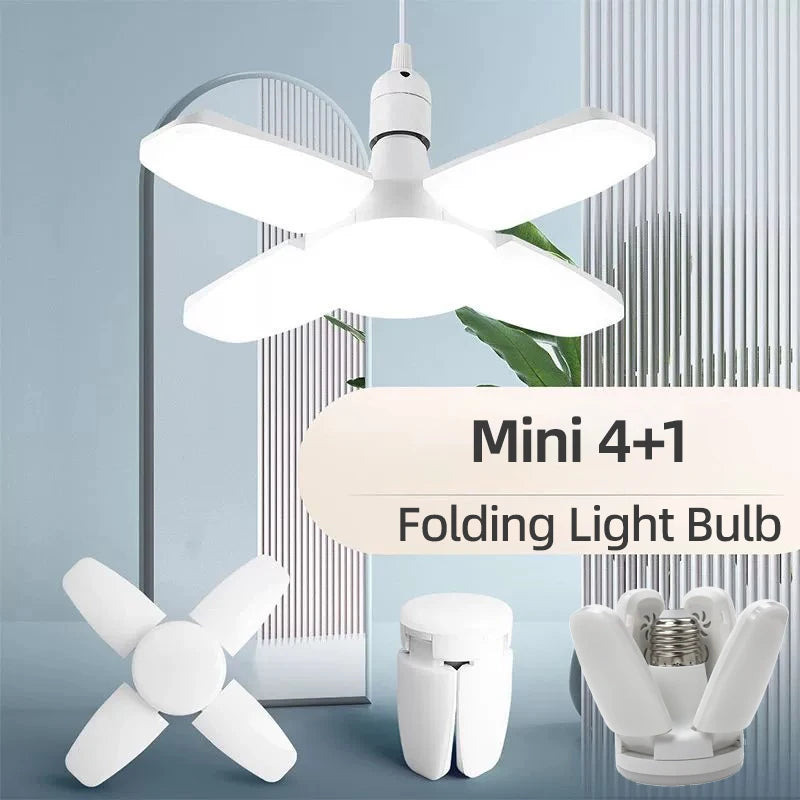 E27 Foldable Fan Shape LED Bulb Lamp 220V 110V 40 LEDs Light Bulbs For Home Ceiling Lamp Warehouse Garage White Light 6500