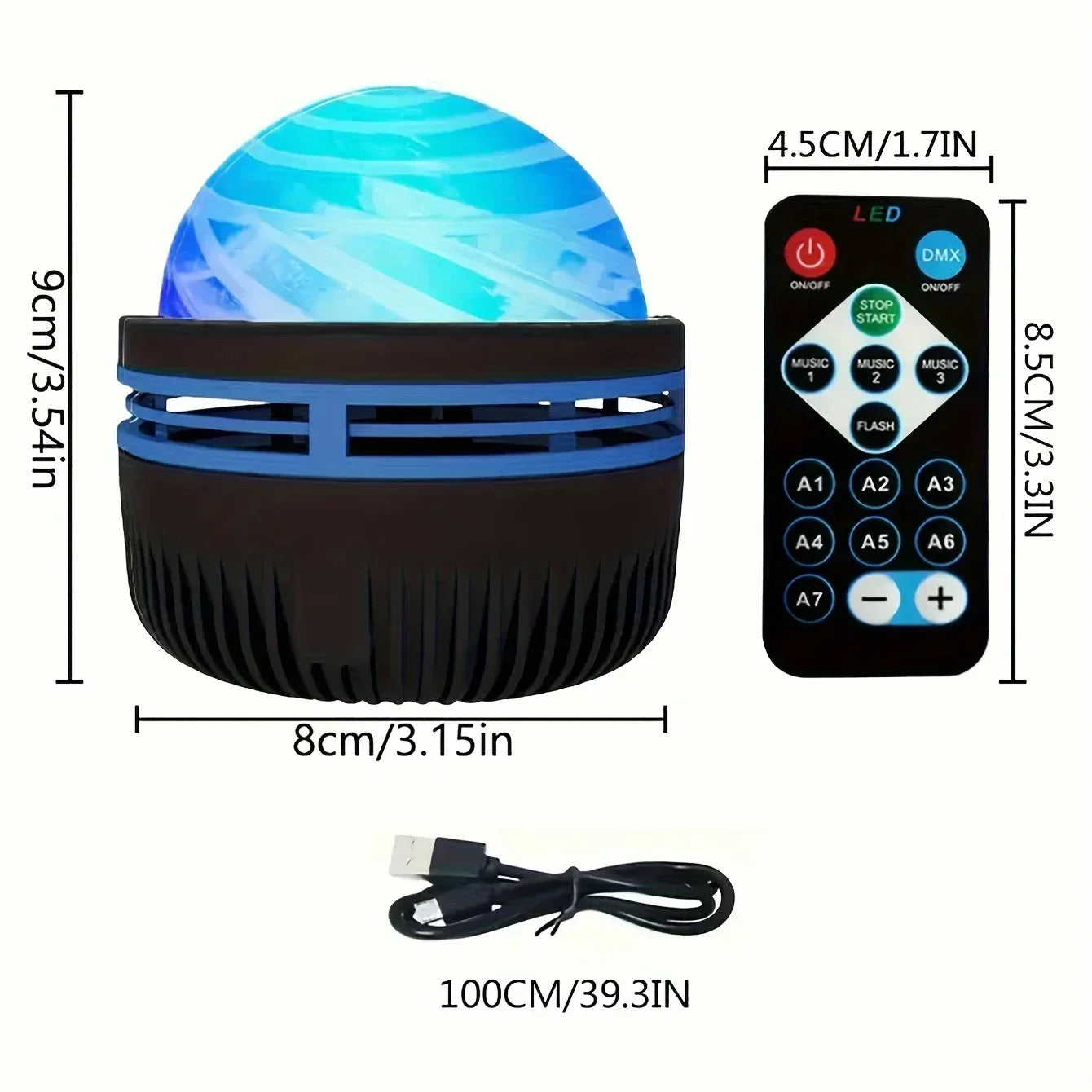 Galaxy Projector RGB Star Projector USB Powered Remote Control Night Light Lamp for Birthday Gifts Holiday Party Room Decoration