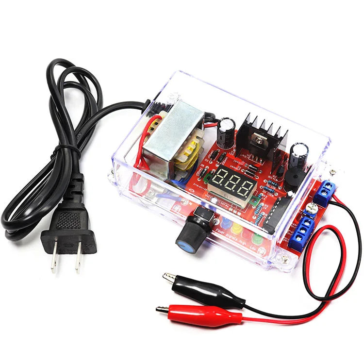 Electronic DIY LM317 Adjustable Voltage Regulated Kit DC Step-down Power Supply Making Parts With Case Soldering Assembly 220V - Shoppiline