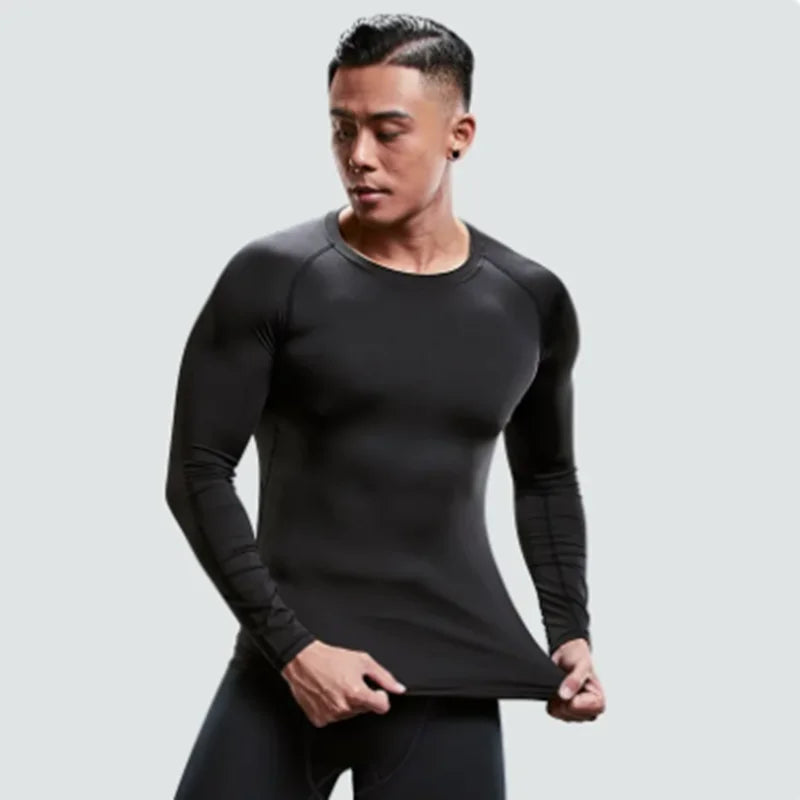 2025 Compressed T-shirt Men's sportswear Running T-shirt Elastic Quick-drying Exercise T-shirt for men exercising in the gym