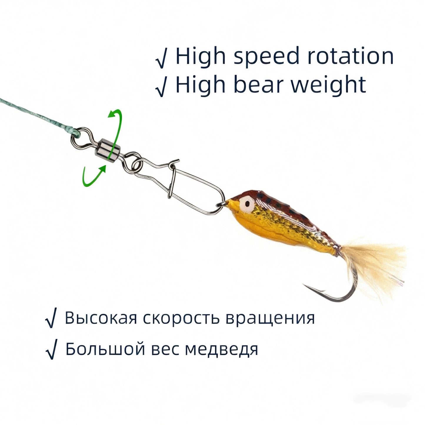 50pcs/box Stainless Steel Fishing Connector Pin Bearing Swivel Fishing Connector Rolling Swivel Lure Hook Accessories Tackle
