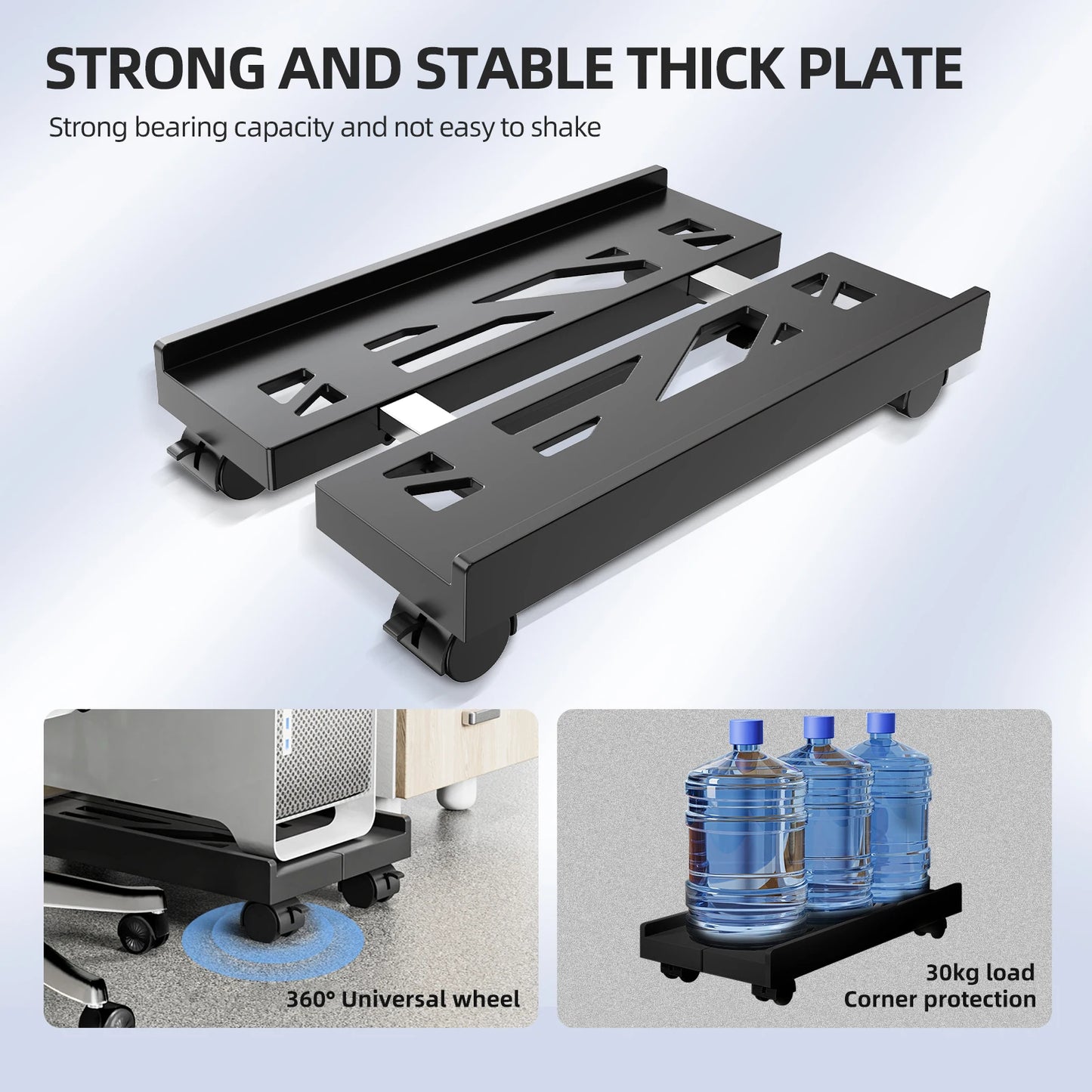 Adjustable Mobile PC Tower Stand with Wheels under Desk CPU Holder Adjustable Stable Mobile Computer Host Stand for Home Office - Shoppiline