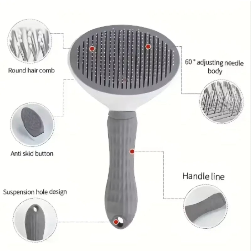 Dog Comb Pet Hair Removal Brush Cats and Dogs Special Comb Beauty Massage Self-cleaning Needle Comb Pet Supplies