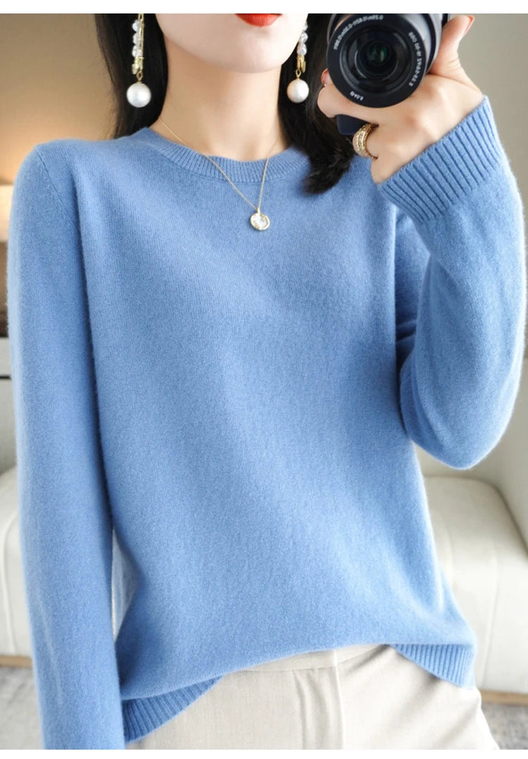 Women Sweater O-neck Autumn Winter BasicPullover Warm Casual Pulls Jumpers Korean FashionSpring Knitwear Bottoming Shirt 2026