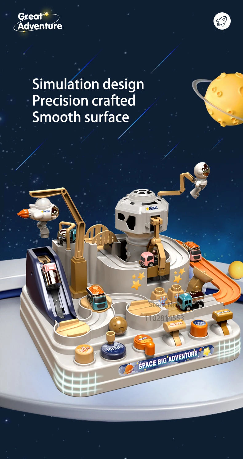 Racing Rail Car Model Space Aerospace Animals Educational Toys Children Train Track Adventure Brain Mechanical Interactive Game - Shoppiline