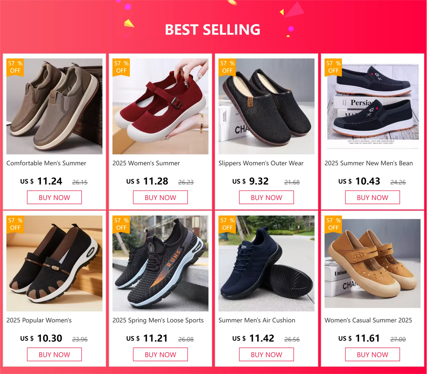 Men's Casual Sneakers Summer Breathable Lightweight Affordable Free Shipping Running Training Walking Shoes