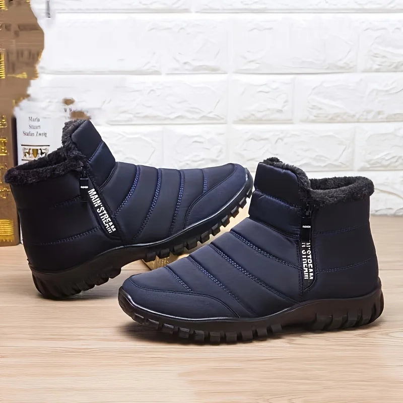 Winter shoes Men's sneakers Warm Cotton Zipper Snow Ankle Boots, Autumncasual shoes  Waterproof Snow Boots free shiping shoe