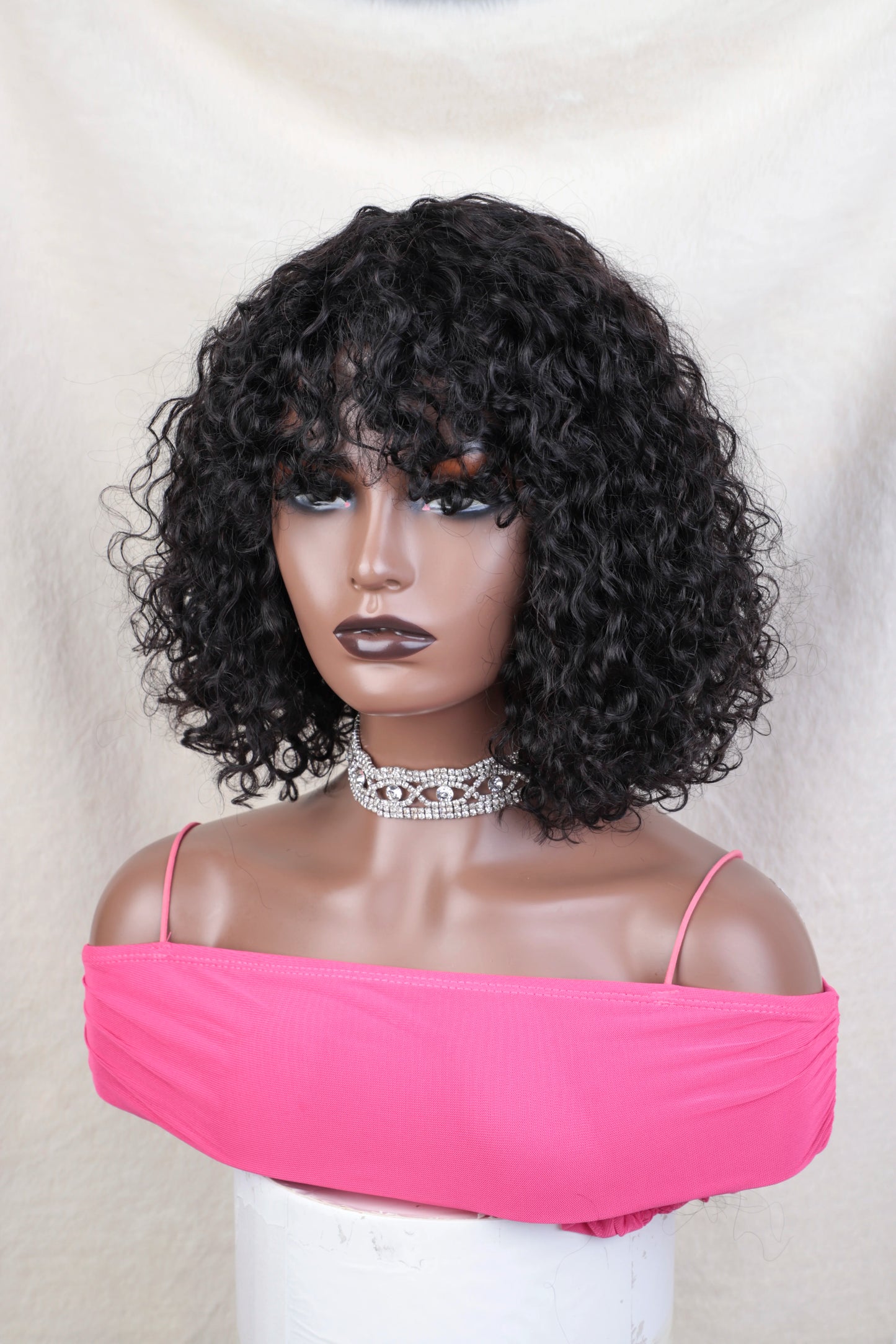 Perruques de cheveux humains Jerry Curly courtes coupe Pixie Bob avec frange pour femmes à porter, Péruvienne, mèches miel, perruques Water Wave