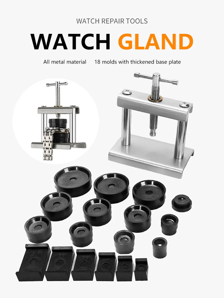 Professional Watch Press Set Watch Back for CASE Closing Tool & Fitting Dies Watch Repairing Tool Die Kit for Watchmaker