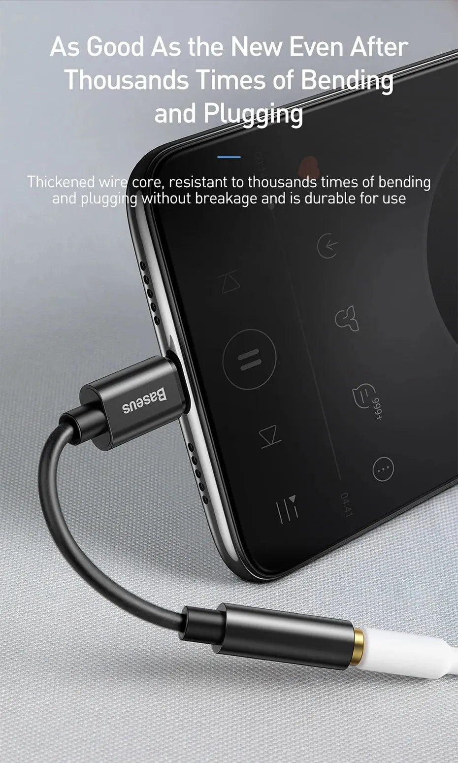 Baseus Type C to 3.5mm Earphone Jack AUX USB C Cable Adapter for Huawei P40 P30 Pro Xiaomi 10 9 Type C Headphone Audio Adapter