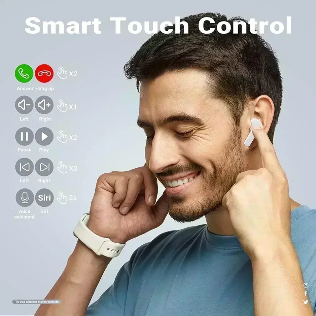 Original TWS Transparent Wireless Bluetooth Headset HIFI Sound Wireless Earphones Quality Bluetooth for all smartphones