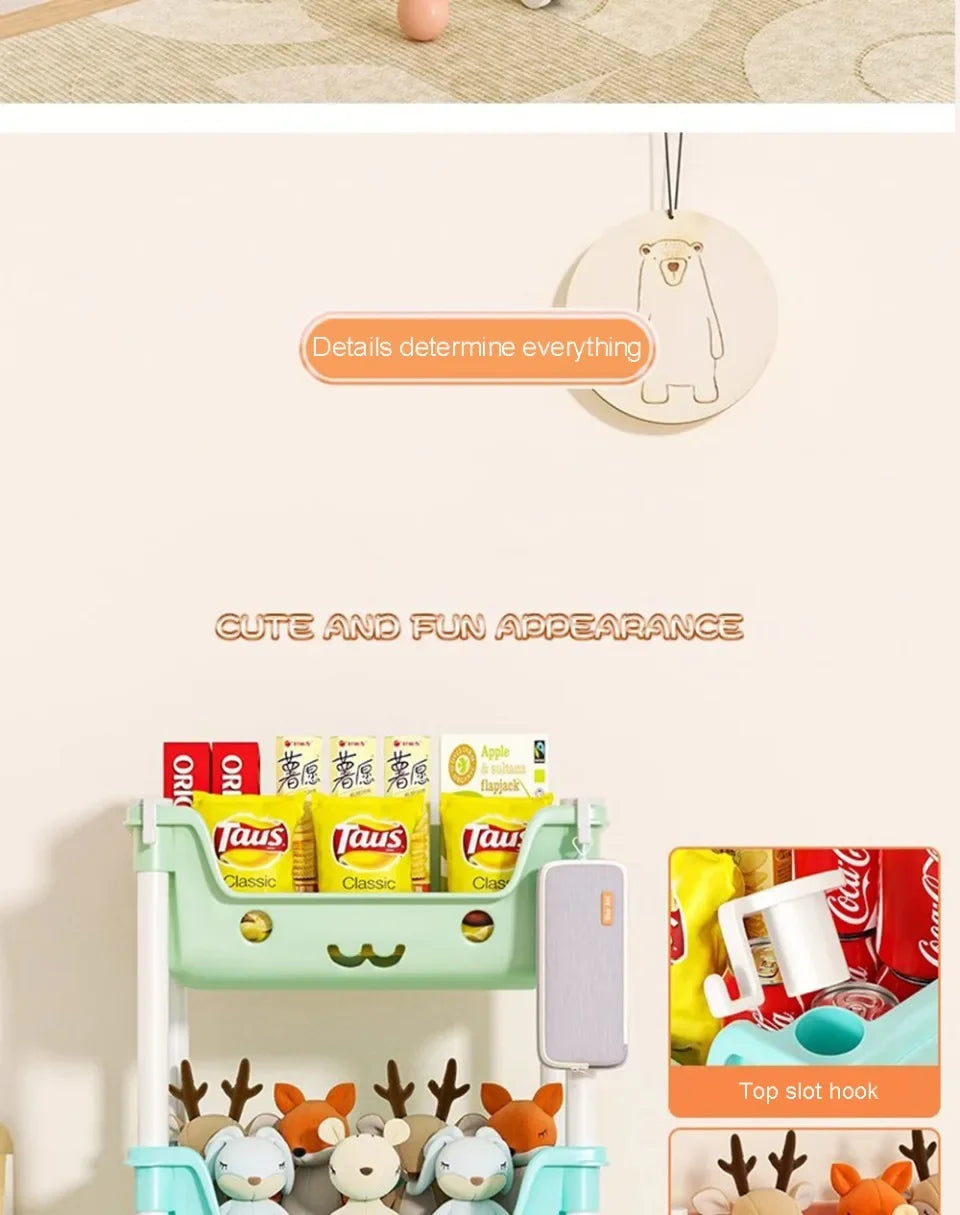 Toy Storage Trolley Bookshelf Snack Rack For Children Storage Organizer Bathroom Accessories Closet Organizer Kitchen Storage - Shoppiline