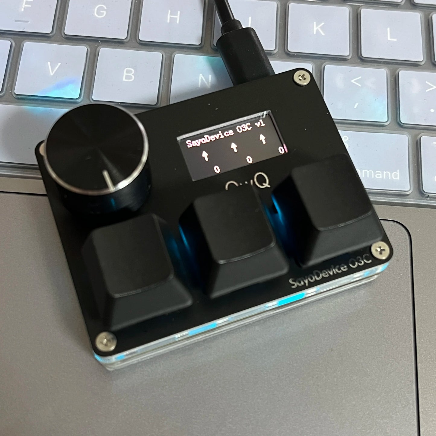 O3C SayoDevice OSU O3C Rapid Trigger Hall Switches Magnetic Pink Switches Keyboard With Knob Screen Copy Paste Shotcut