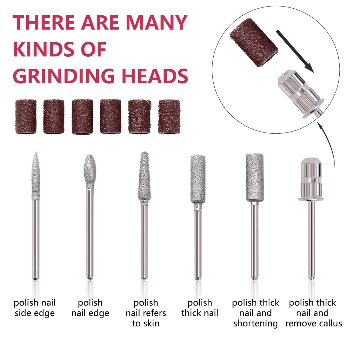 Professional Nail Drill Machine Set Remove Nail Sander Gel Polish Remover Tools Driller Manicure Nail Accessories Nail tools