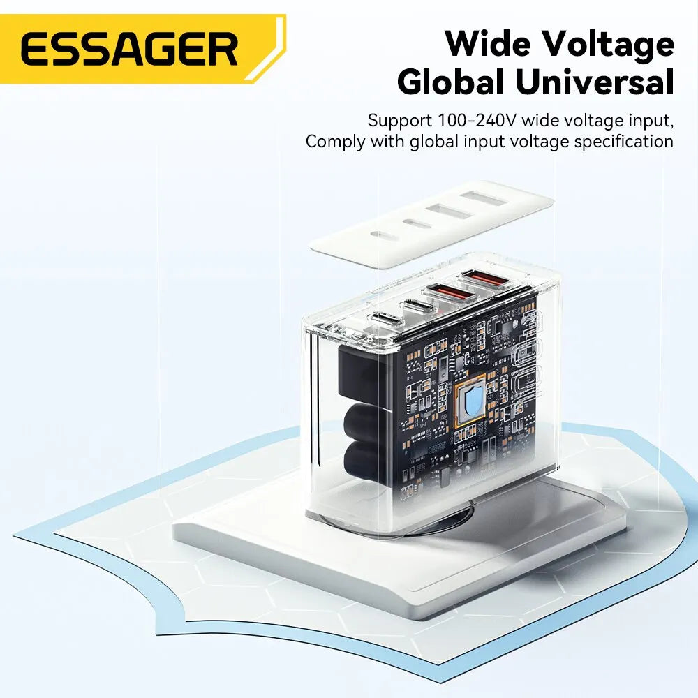 Essager 100W GaN USB Type C Caricabatterie PD QC Quick Charge 4.0 3.0 Type C Ricarica Rapida Per iPhone 14 13 12 Xiaomi Macbook - Shoppiline
