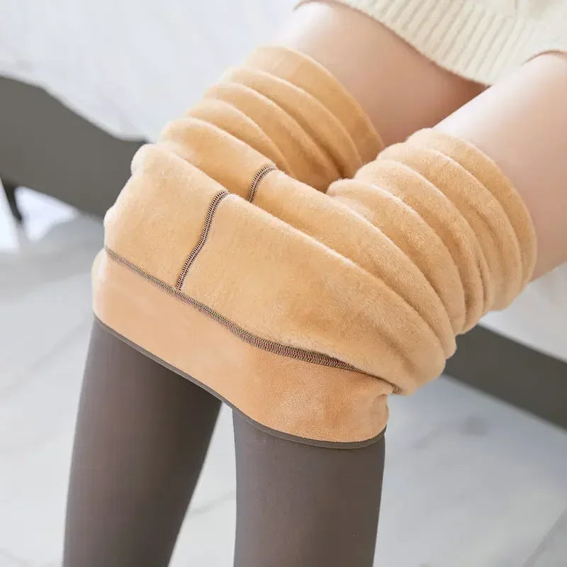 Tights with Insulation Warm Tights for Winter Leg Warmers Thermo Pantyhose Women's Warm Fleece Lined Tights Thermal Stockings