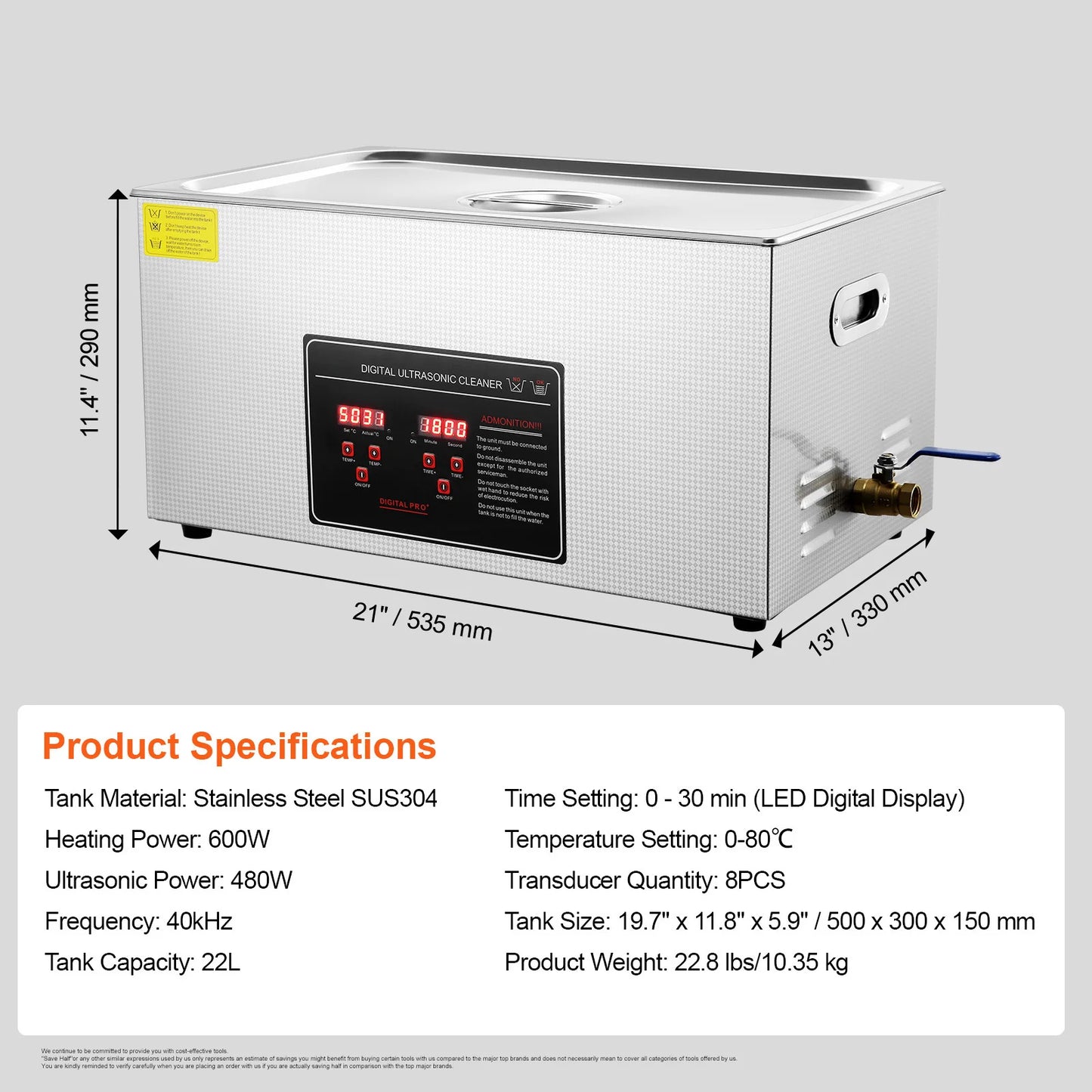 SucceBuy 2L 3L 6L 10L 22L 30L Ultrasonic Cleaner Stainless Steel Portable Cleaning Washing Machine Ultrasound Home Appliance