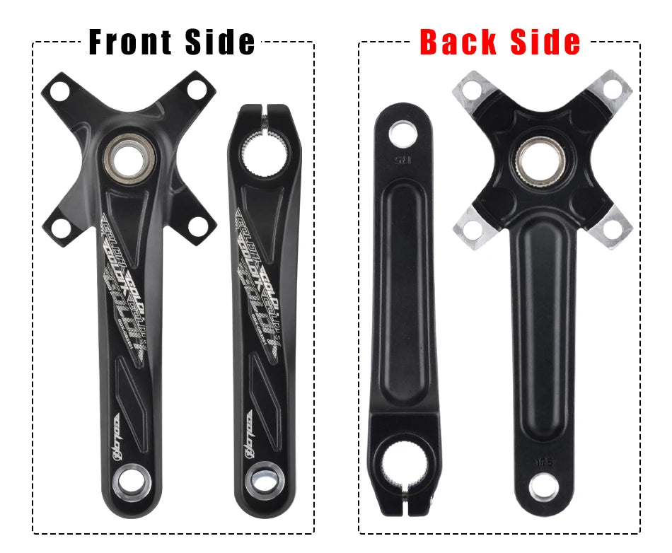 GOLDIX Bicycle Crank Chainring 104BCD MTB Bike Crank Aluminum Alloy with Bottom 170mm Crank Black 32T 34T 36T 38T Plate
