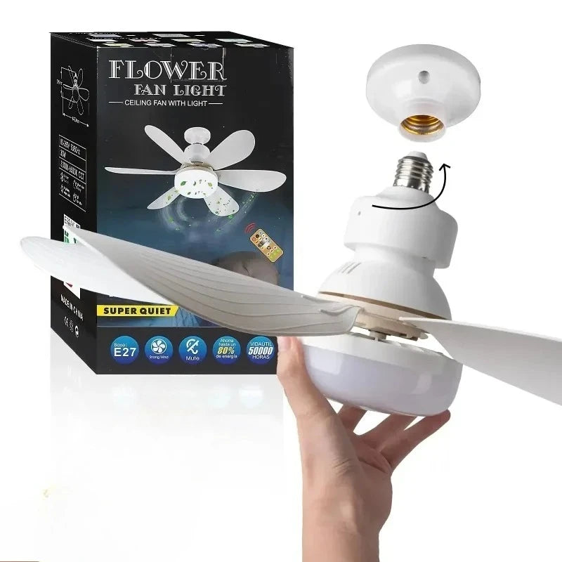 LED 30W Ceiling Fan Light E27 with Remote Control for Dimming Suitable for Living Room Study Household Use 85-265V 선풍기 - Shoppiline