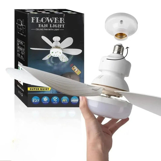 LED 30W Ceiling Fan Light E27 with Remote Control for Dimming Suitable for Living Room Study Household Use 85-265V 선풍기 - Shoppiline
