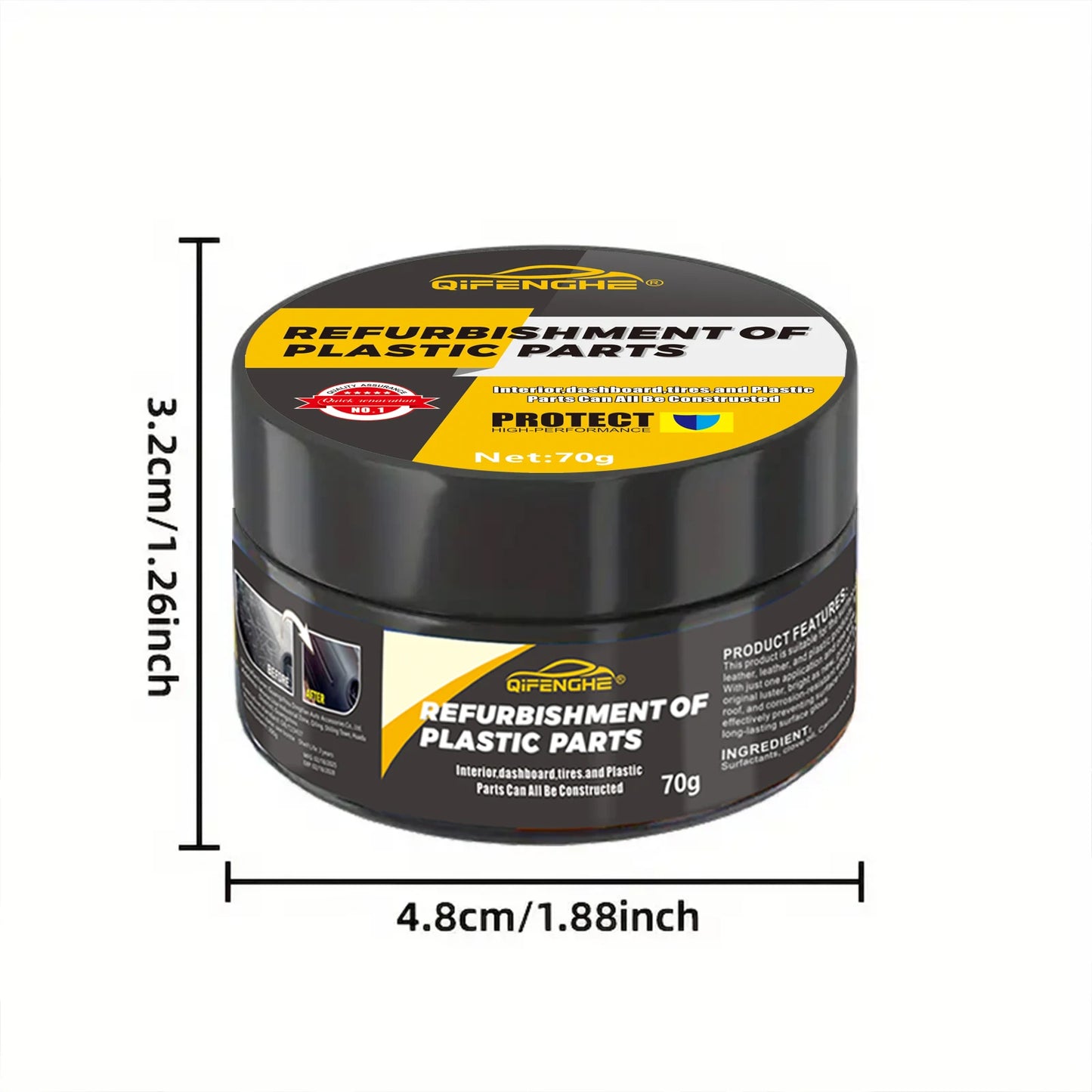 Automotive Plastic Repair Agent-Interior and Exterior Plastic Polishing Wax, Scratch Repair Anti-Aging Cream, Suitable for Tires