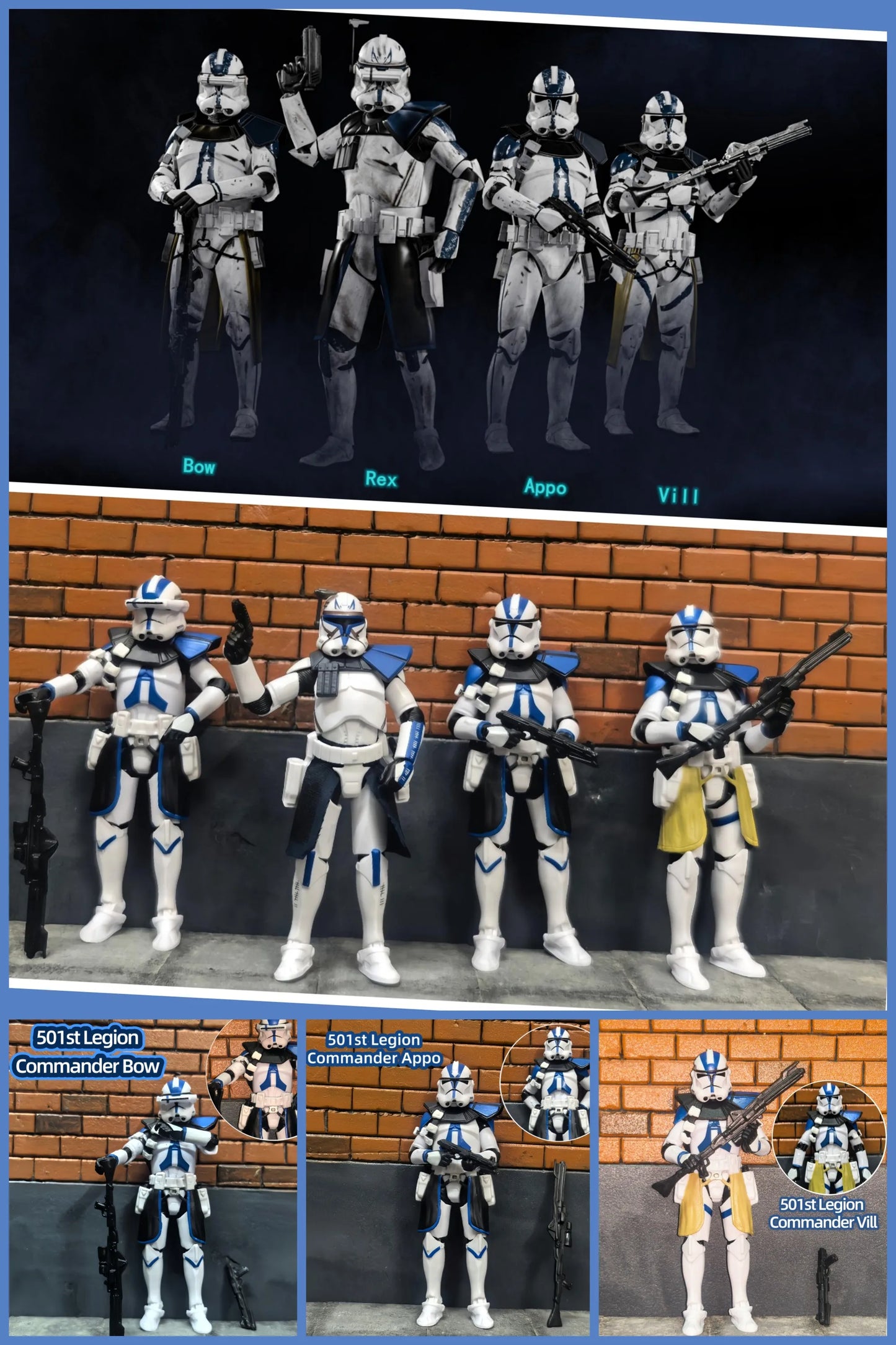 Star Wars 3.75 Inch Trooper 1/18 501st Legion Action Figure Hardcase REX Anakin Dogma Tup Toys Model Loose - Shoppiline