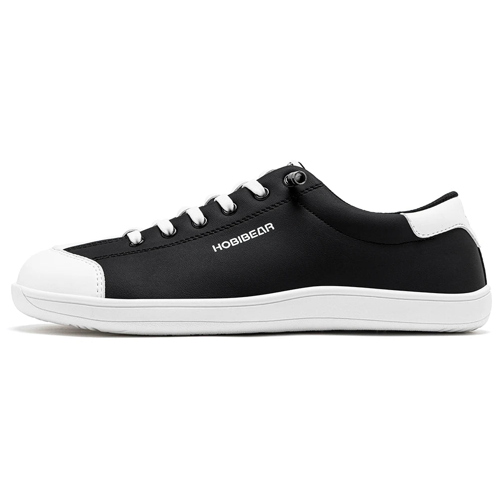HOBIBEAR Unisex Barefoot Wide Toe Shoes Women Men Artificial Leather Minimalist Sneakers Adjustable Slip On Walking Shoes