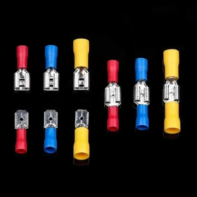 102/280/300/480pcs Comprehensive Electrical Terminal Kit-Durable Insulated Spade, Ring, Fork & Butt Connectors-Efficient Wire Or
