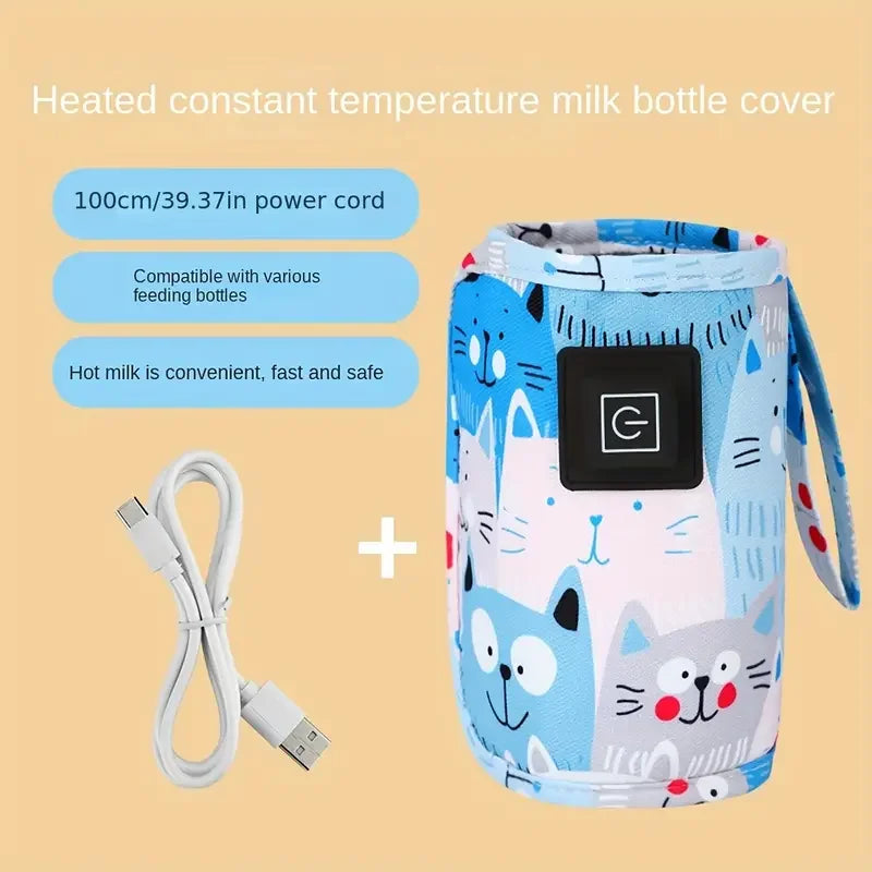 USB-Milch- und Wasserwärmer, isolierte Kinderwagentasche für unterwegs, Babyflaschenwärmer, tragbarer Flaschenwärmer, Weihnachten, Halloween