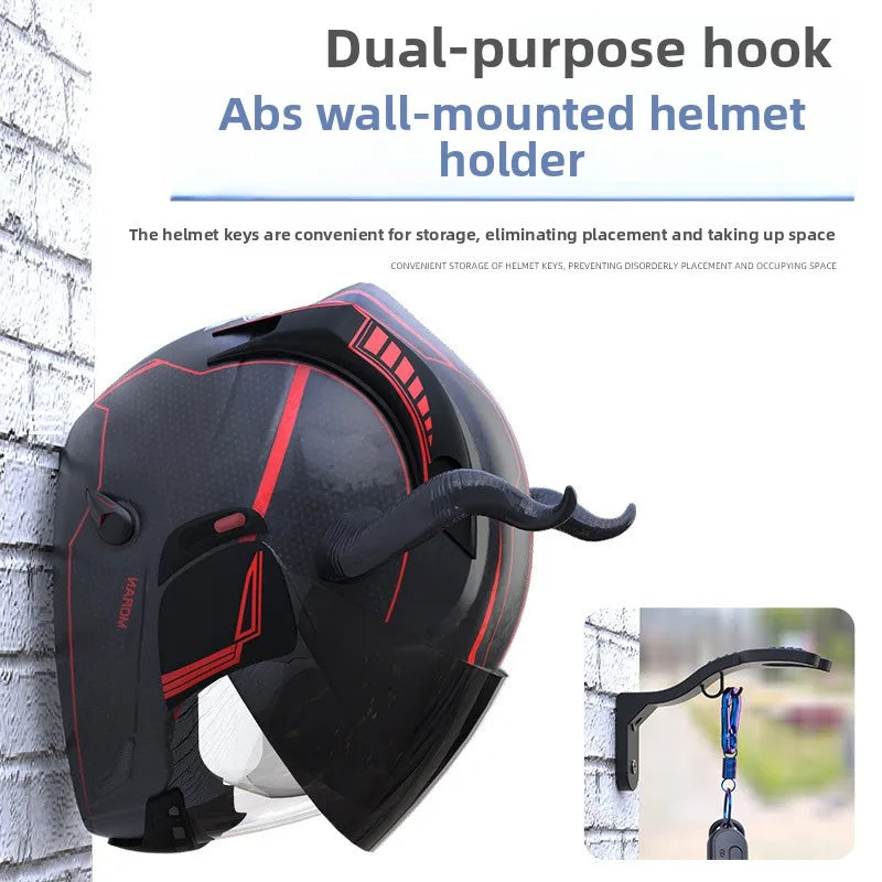 Motorcycle Helmet Hook Racks Kitchen Cabinet Shelf Wall Mount Hook Multipurpose Display Hanger Stand Wall-Mounted Storage Holder