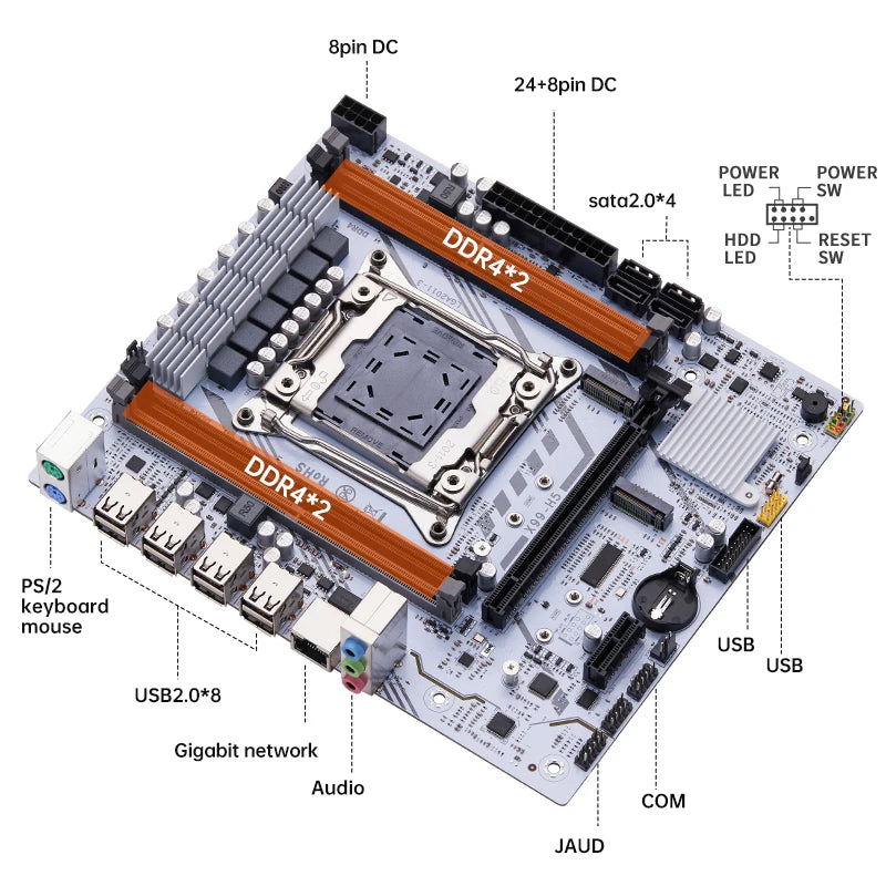 QIYIDA X99 motherboard LGA2011 3 with M.2 slot Support DDR4 Memory SATA USB PCI16X
