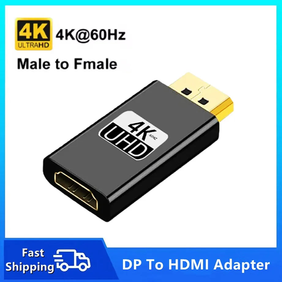 4K/1080P DP Male To Female HDMI-Compatible DisplayPort To HDMI-Compatible Adapter 4K60Hz HD Converter for Laptop PC Projector