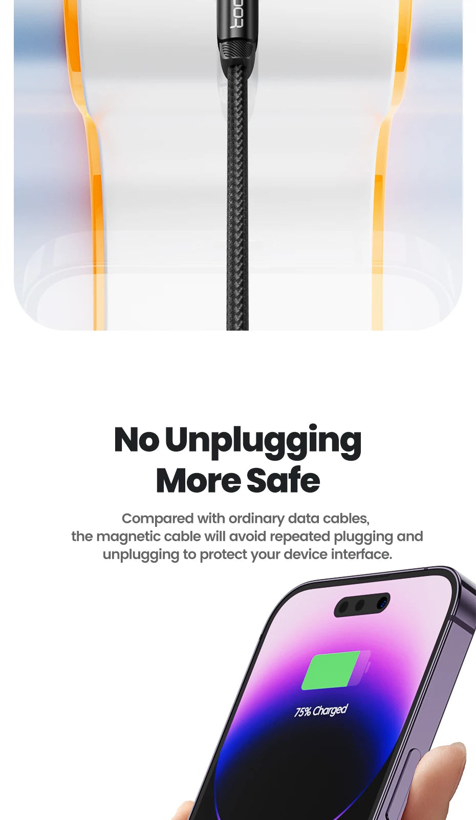 Toocki 540 Rotate Magnetic USB Type C Cable For iPhone 12 X Xiaomi Fast Charger Micro USB Type-C Magnet Charging Cable Data Wire