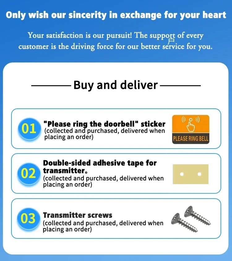 Wireless Doorbell Intelligent Welcome Door Bell 300M/984 FT Remote 60 Songs Melodies Home Smart Doorbell US EU Plug Optional