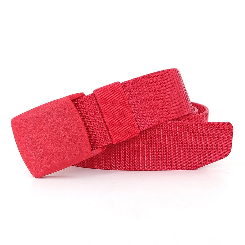 38mm Tactical Waist Belt Unisex Lightweight Weave Fabric with Plastic Buckle for Airport Security Men Women Camouflage Style